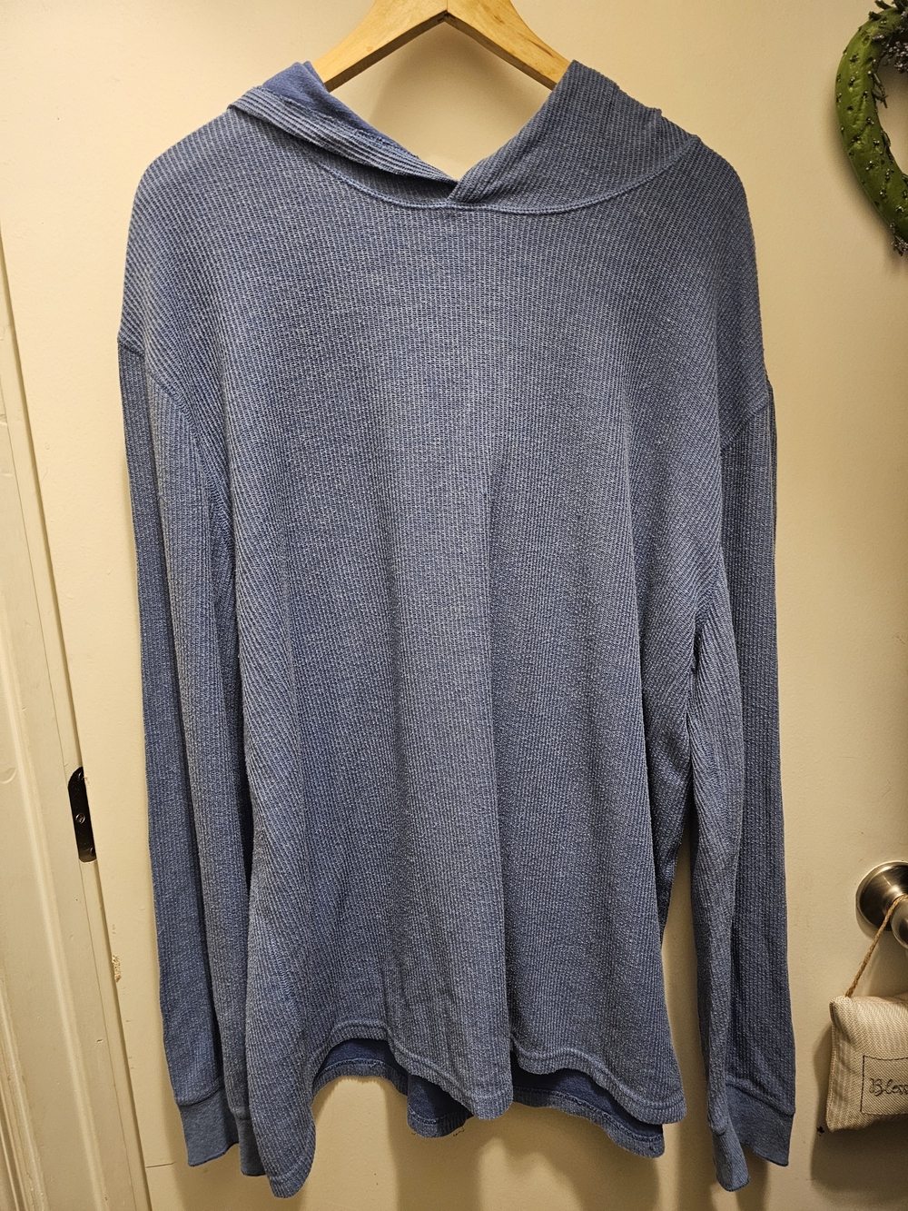 Gap Men's Textured Pullover Hoodie Blue Size XXL E U C